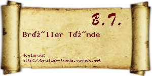 Brüller Tünde névjegykártya